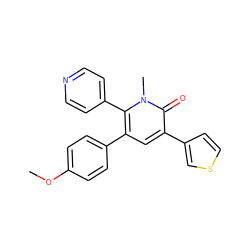 COc1ccc(-c2cc(-c3ccsc3)c(=O)n(C)c2-c2ccncc2)cc1 ZINC000013473224