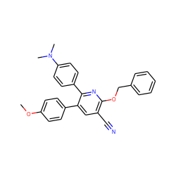 COc1ccc(-c2cc(C#N)c(OCc3ccccc3)nc2-c2ccc(N(C)C)cc2)cc1 ZINC000028134496