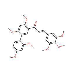 COc1ccc(-c2cc(C(=O)/C=C/c3cc(OC)c(OC)c(OC)c3)c(OC)cc2OC)c(OC)c1 ZINC000029327424