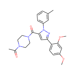 COc1ccc(-c2cc(C(=O)N3CCN(C(C)=O)CC3)n(-c3cccc(C)c3)n2)c(OC)c1 ZINC000033668440