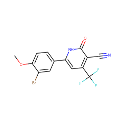 COc1ccc(-c2cc(C(F)(F)F)c(C#N)c(=O)[nH]2)cc1Br ZINC000026687761