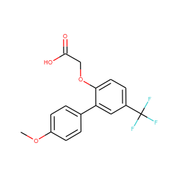 COc1ccc(-c2cc(C(F)(F)F)ccc2OCC(=O)O)cc1 ZINC000071341307