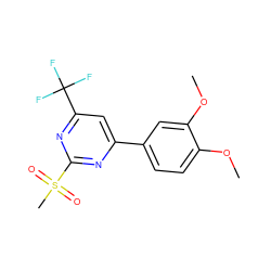 COc1ccc(-c2cc(C(F)(F)F)nc(S(C)(=O)=O)n2)cc1OC ZINC000003896300