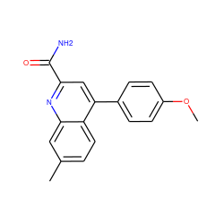 COc1ccc(-c2cc(C(N)=O)nc3cc(C)ccc23)cc1 ZINC000205662704