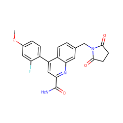 COc1ccc(-c2cc(C(N)=O)nc3cc(CN4C(=O)CCC4=O)ccc23)c(F)c1 ZINC000205633213