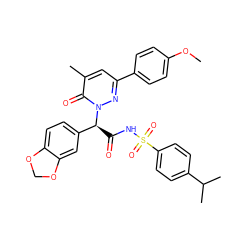 COc1ccc(-c2cc(C)c(=O)n([C@@H](C(=O)NS(=O)(=O)c3ccc(C(C)C)cc3)c3ccc4c(c3)OCO4)n2)cc1 ZINC000026672877