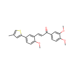 COc1ccc(-c2cc(C)cs2)cc1/C=C/C(=O)c1ccc(OC)c(OC)c1 ZINC000029312370