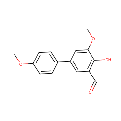 COc1ccc(-c2cc(C=O)c(O)c(OC)c2)cc1 ZINC000031995638