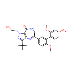 COc1ccc(-c2cc(C3=Nc4c(C(C)(C)C)nn(CCO)c4C(=O)NC3)ccc2OC)c(OC)c1 ZINC000096922294