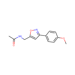 COc1ccc(-c2cc(CNC(C)=O)on2)cc1 ZINC000001393801