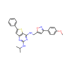 COc1ccc(-c2cc(CNc3nc(NC(C)C)nc4cc(-c5ccccc5)sc34)on2)cc1 ZINC000061908638