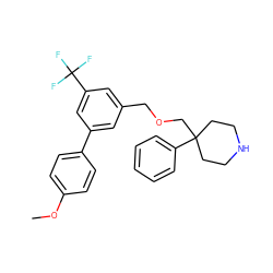 COc1ccc(-c2cc(COCC3(c4ccccc4)CCNCC3)cc(C(F)(F)F)c2)cc1 ZINC000144205928