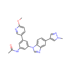 COc1ccc(-c2cc(NC(C)=O)cc(-n3cnc4cc(-c5cnn(C)c5)ccc43)c2)cn1 ZINC001772639165