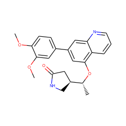 COc1ccc(-c2cc(O[C@H](C)[C@H]3CNC(=O)C3)c3cccnc3c2)cc1OC ZINC000147807899