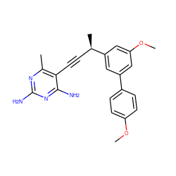 COc1ccc(-c2cc(OC)cc([C@H](C)C#Cc3c(C)nc(N)nc3N)c2)cc1 ZINC000045284013
