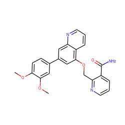 COc1ccc(-c2cc(OCc3ncccc3C(N)=O)c3cccnc3c2)cc1OC ZINC000147810065