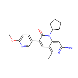 COc1ccc(-c2cc3c(C)nc(N)cc3n(C3CCCC3)c2=O)cn1 ZINC000103259811