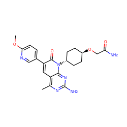 COc1ccc(-c2cc3c(C)nc(N)nc3n([C@H]3CC[C@H](OCC(N)=O)CC3)c2=O)cn1 ZINC000101675231