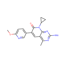 COc1ccc(-c2cc3c(C)nc(N)nc3n(C3CC3)c2=O)cn1 ZINC000084672151