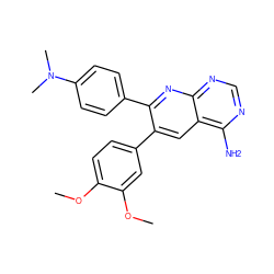 COc1ccc(-c2cc3c(N)ncnc3nc2-c2ccc(N(C)C)cc2)cc1OC ZINC000028473812