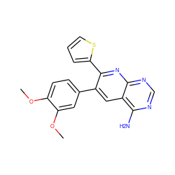 COc1ccc(-c2cc3c(N)ncnc3nc2-c2cccs2)cc1OC ZINC000028470404