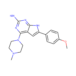 COc1ccc(-c2cc3c(N4CCN(C)CC4)nc(N)nc3[nH]2)cc1 ZINC000095594120