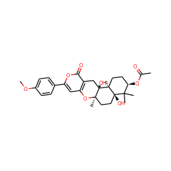 COc1ccc(-c2cc3c(c(=O)o2)C[C@]2(O)[C@@]4(C)CC[C@@H](OC(C)=O)C(C)(C)[C@]4(O)CC[C@@]2(C)O3)cc1 ZINC000036414863