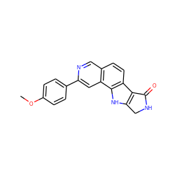 COc1ccc(-c2cc3c(ccc4c5c([nH]c43)CNC5=O)cn2)cc1 ZINC000072108938