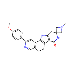 COc1ccc(-c2cc3c(cn2)CCc2c-3[nH]c3c2C(=O)NC2(C3)CN(C)C2)cc1 ZINC000072109304