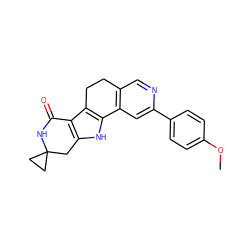 COc1ccc(-c2cc3c(cn2)CCc2c-3[nH]c3c2C(=O)NC2(CC2)C3)cc1 ZINC000068246366