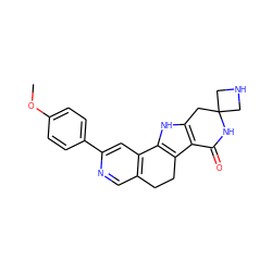 COc1ccc(-c2cc3c(cn2)CCc2c-3[nH]c3c2C(=O)NC2(CNC2)C3)cc1 ZINC000072109350