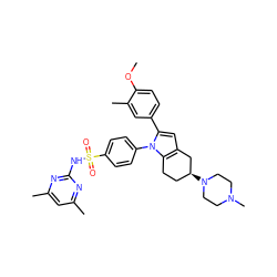 COc1ccc(-c2cc3c(n2-c2ccc(S(=O)(=O)Nc4nc(C)cc(C)n4)cc2)CC[C@H](N2CCN(C)CC2)C3)cc1C ZINC000043129528