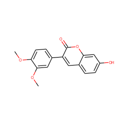 COc1ccc(-c2cc3ccc(O)cc3oc2=O)cc1OC ZINC000000057811