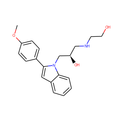 COc1ccc(-c2cc3ccccc3n2C[C@H](O)CNCCO)cc1 ZINC000002486864