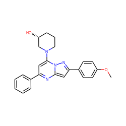 COc1ccc(-c2cc3nc(-c4ccccc4)cc(N4CCC[C@@H](O)C4)n3n2)cc1 ZINC000001341310