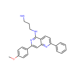 COc1ccc(-c2cc3nc(-c4ccccc4)ccc3c(NCCCN)n2)cc1 ZINC000040403537