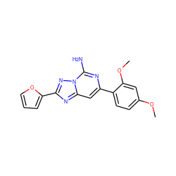 COc1ccc(-c2cc3nc(-c4ccco4)nn3c(N)n2)c(OC)c1 ZINC000028106713