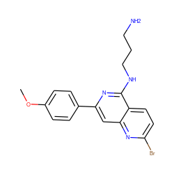 COc1ccc(-c2cc3nc(Br)ccc3c(NCCCN)n2)cc1 ZINC000040894295