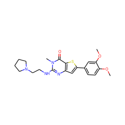 COc1ccc(-c2cc3nc(NCCN4CCCC4)n(C)c(=O)c3s2)cc1OC ZINC000061898184