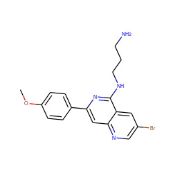 COc1ccc(-c2cc3ncc(Br)cc3c(NCCCN)n2)cc1 ZINC000013489152