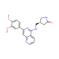 COc1ccc(-c2cc3ncccc3c(NC[C@H]3CNC(=O)C3)n2)cc1OC ZINC000141921773