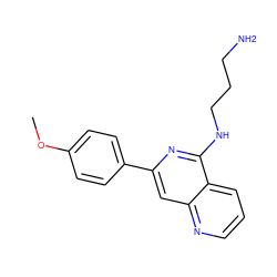 COc1ccc(-c2cc3ncccc3c(NCCCN)n2)cc1 ZINC000013489146