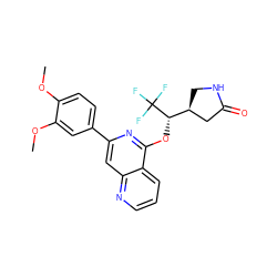 COc1ccc(-c2cc3ncccc3c(O[C@@H]([C@H]3CNC(=O)C3)C(F)(F)F)n2)cc1OC ZINC000141916805