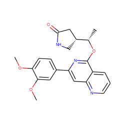 COc1ccc(-c2cc3ncccc3c(O[C@@H](C)[C@@H]3CNC(=O)C3)n2)cc1OC ZINC000141922439