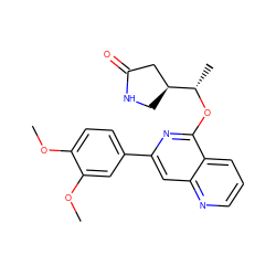 COc1ccc(-c2cc3ncccc3c(O[C@@H](C)[C@H]3CNC(=O)C3)n2)cc1OC ZINC000141922644