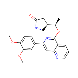 COc1ccc(-c2cc3ncccc3c(O[C@H](C)[C@H]3CNC(=O)C3)n2)cc1OC ZINC000141925743