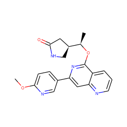 COc1ccc(-c2cc3ncccc3c(O[C@H](C)[C@H]3CNC(=O)C3)n2)cn1 ZINC000114019802