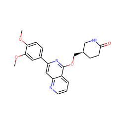 COc1ccc(-c2cc3ncccc3c(OC[C@@H]3CCC(=O)NC3)n2)cc1OC ZINC000141929434