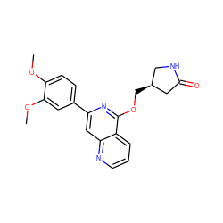 COc1ccc(-c2cc3ncccc3c(OC[C@H]3CNC(=O)C3)n2)cc1OC ZINC000114020377