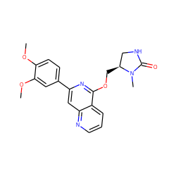 COc1ccc(-c2cc3ncccc3c(OC[C@H]3CNC(=O)N3C)n2)cc1OC ZINC000114020235